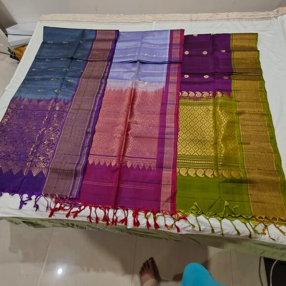 NEW! Uppada Silk saree- purple - Picture 4 of 6